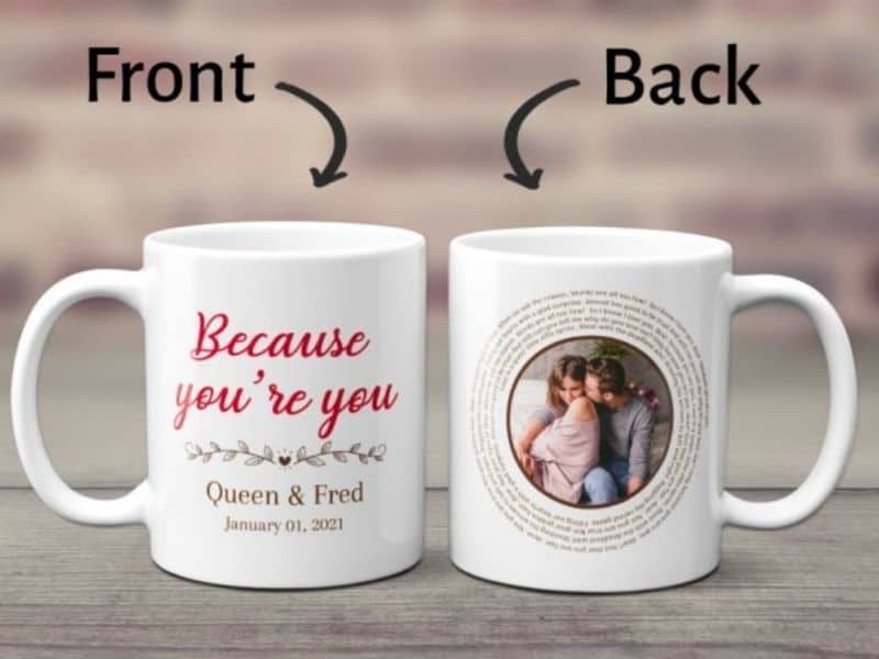 best Gift for Girlfriend: Spiral Song Lyrics Mug with Photo