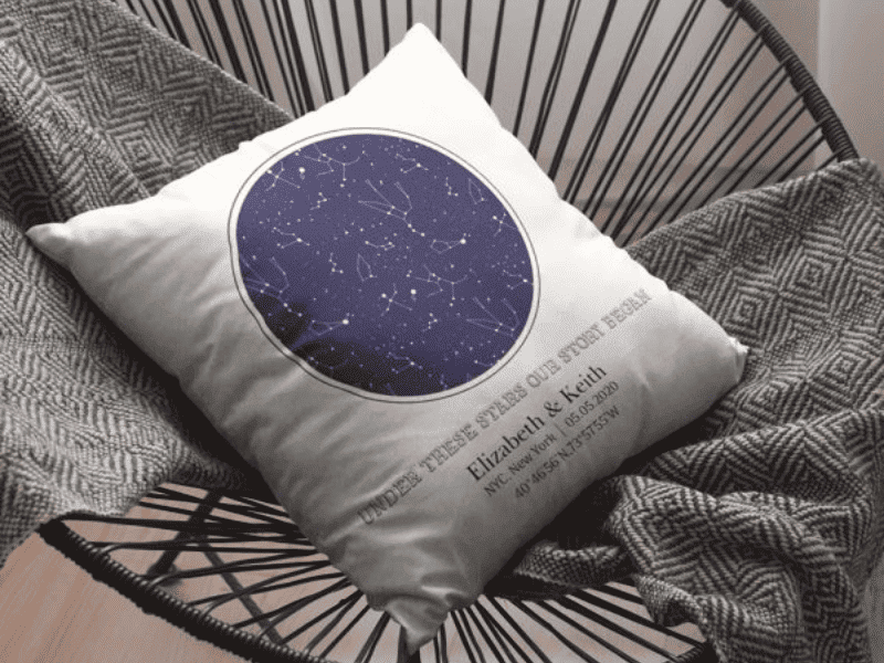 anniversary gifts for girlfriend: Under These Stars Our Story Began Custom Star Map Pillow