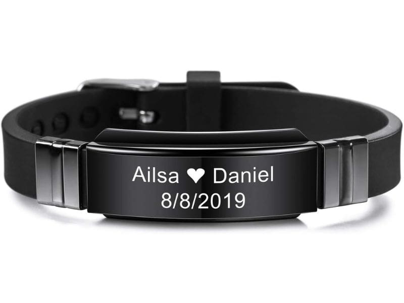 best gifts for 5 month anniversary: Personalized Bracelet Engraving Names