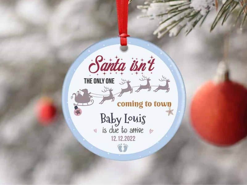 Baby Coming Soon Christmas Ornament - christmas gifts for expecting dads