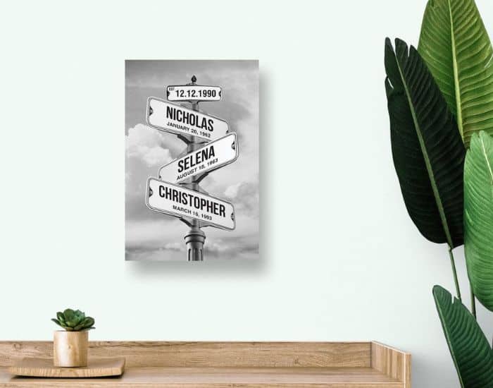 Family Street Sign Canvas Print - gifts for daughter-in-law