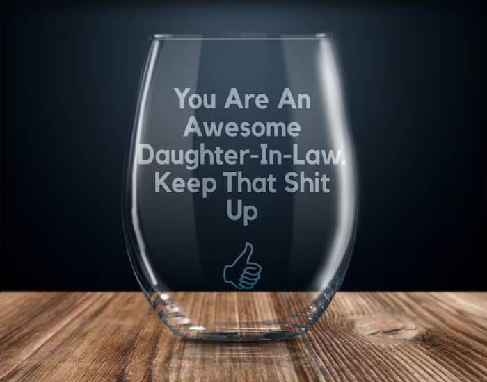 "Awesome Daughter-In-Law" Wine Glass