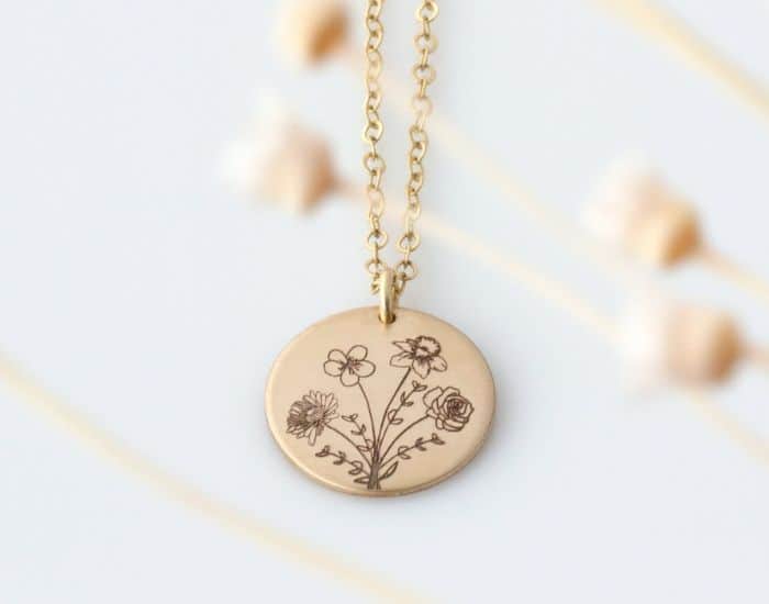 Birth Flower Necklace - gifts for daughter in law