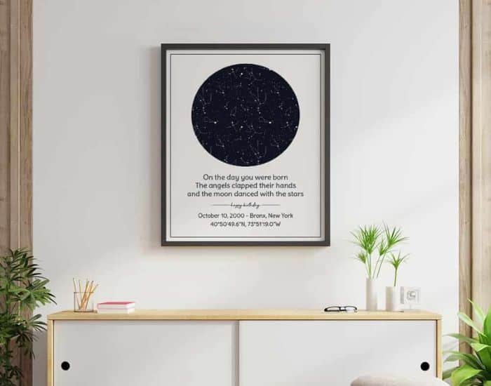 Star Map Framed Print - gifts for daughter in law