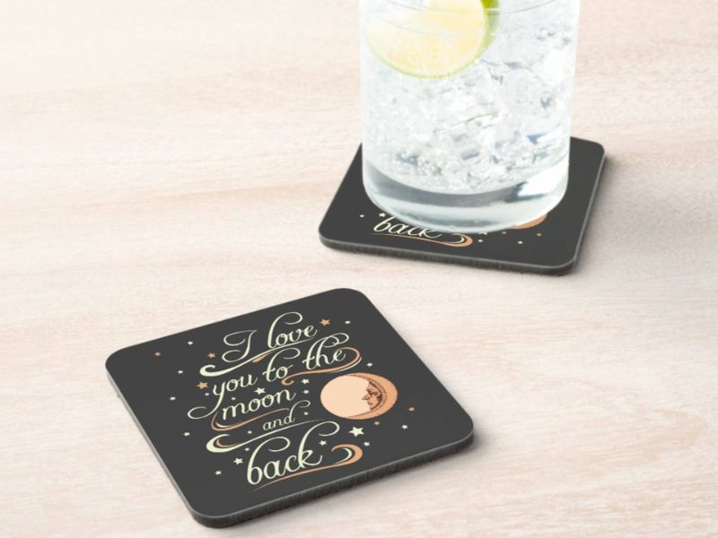 I Love You to the Moon and Back Stone Coaster