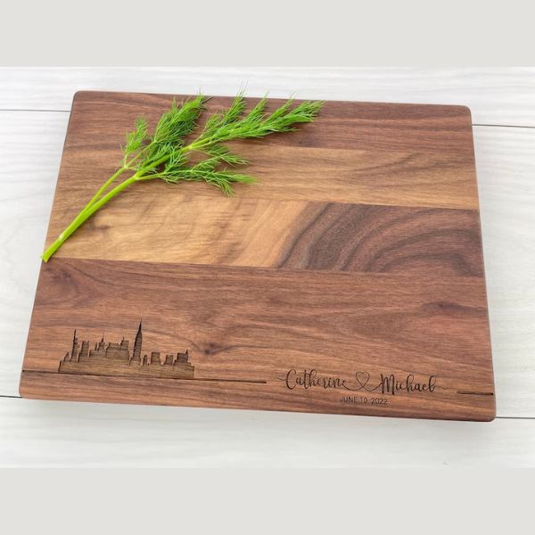 same sex wedding gifts: infinity wood cutting board