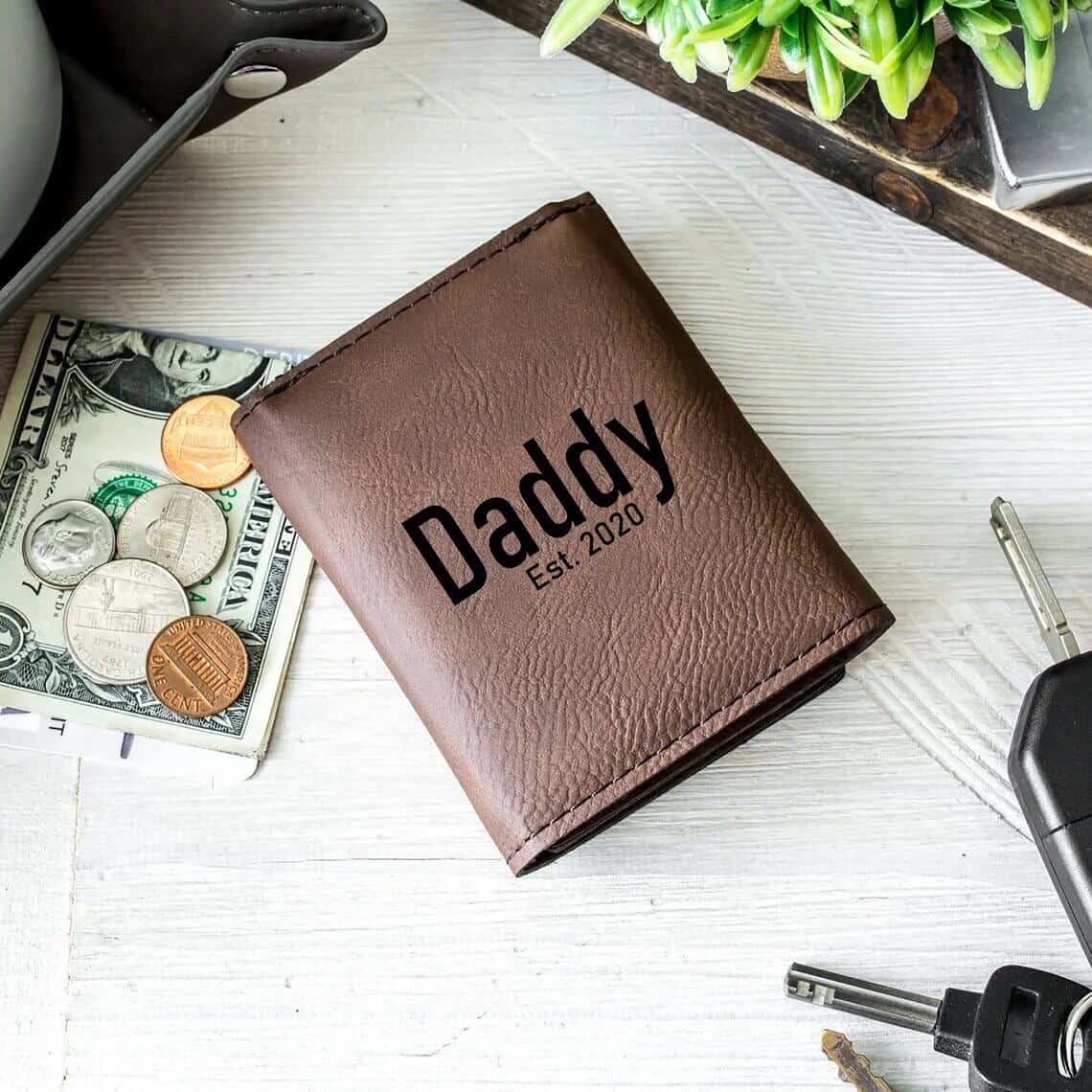 Leather Wallet: new dad birthday gift