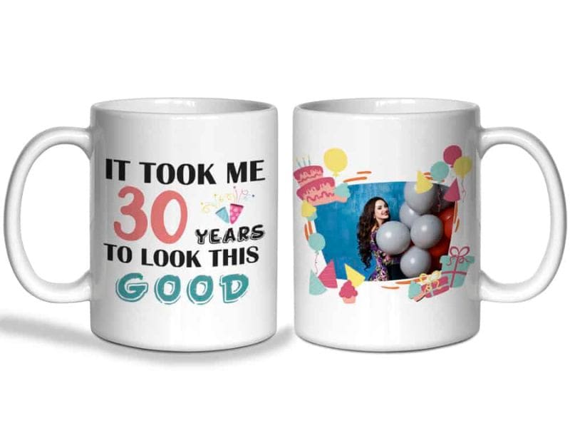 special 50th birthday gift ideas for women: Happy Birthday Photo Mug