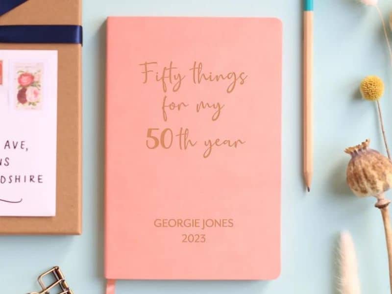50th birthday presents for her: 50 Things for my 50th Year Notebook