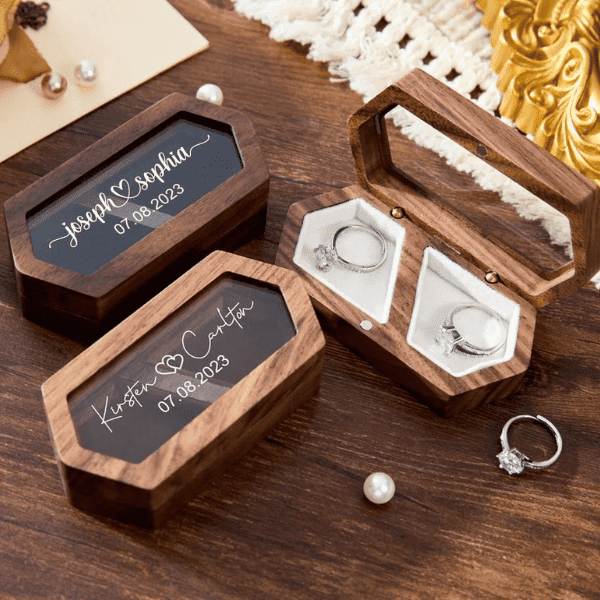 wedding gifts for bride from groom: Personalized Wedding Ring Box 
