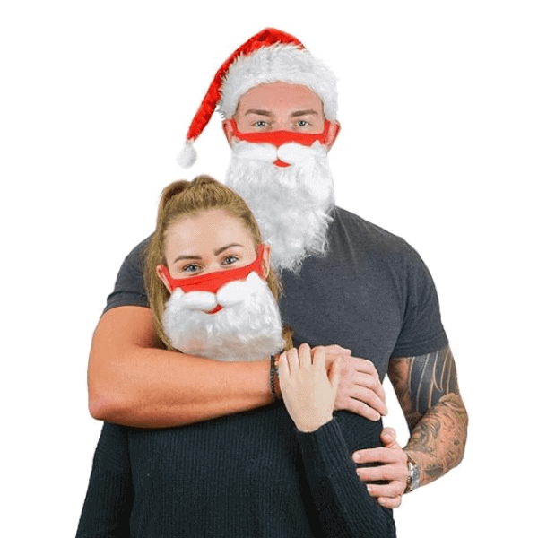 Face Mask Funny Bearded Holiday Santa Costume