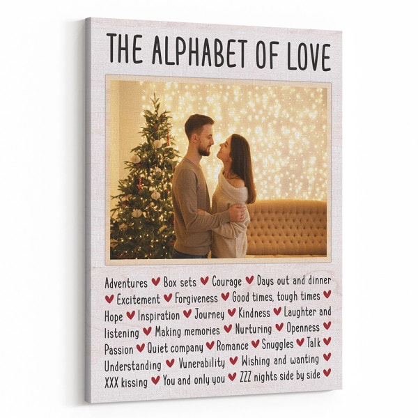 The Alphabet Of Love Custom Photo Canvas Print - cute Christmas gift for girlfriend