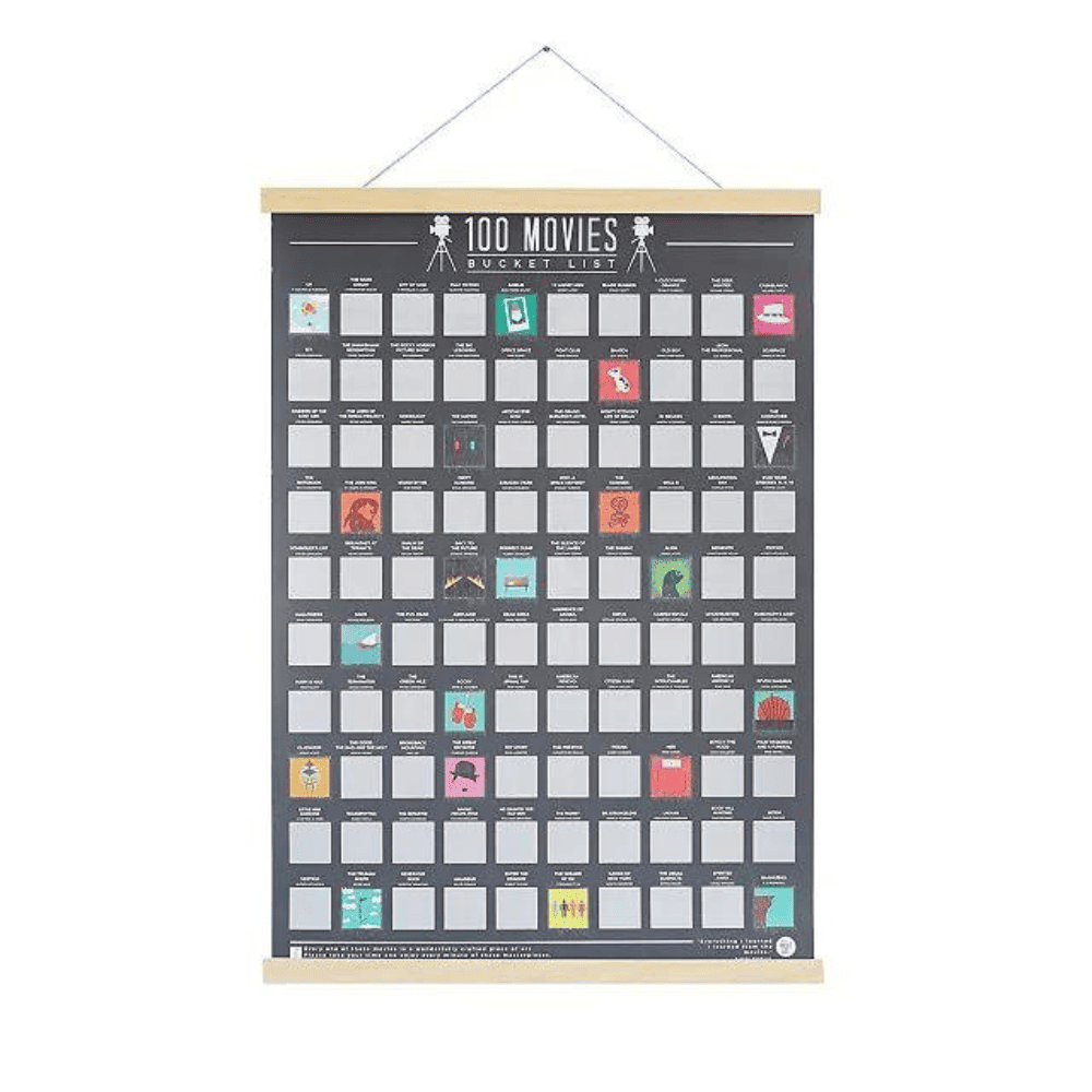 100 Movies Scratch Off Poster - cute valentines gift for boyfriend