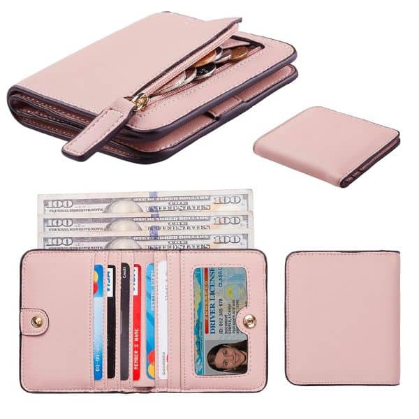 gifts for wife birthday last minute: Leather Pocket Wallet Ladies Mini