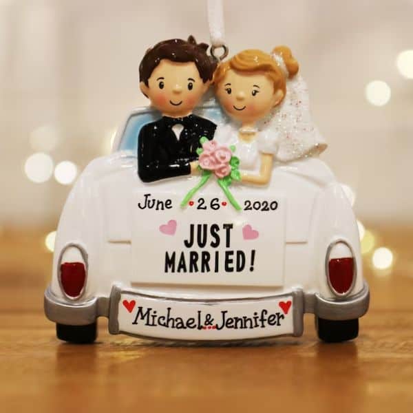 Married Couple in a Car Ornament