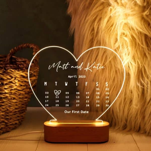 Personalized Calendar Night Light