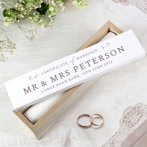 Personalized Wooden Wedding Certificate Holder