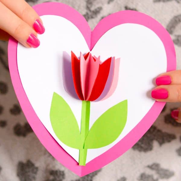Tulip in A Heart Card