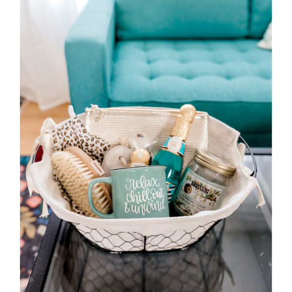 homemade diy gift basket for boyfriend - 1 year anniversary gift for him
