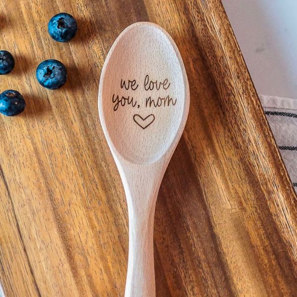 mother's day gift ideas for stepmom Personalized Wooden Spoon