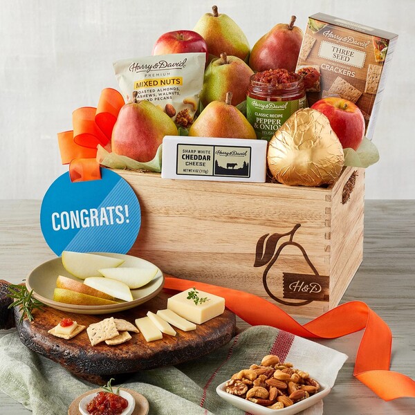 Thoughtful retirement gifts for women: Congratulations Gift Basket
