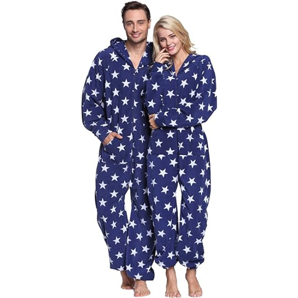 great newlywed gifts - Hooded Fleece Pajamas