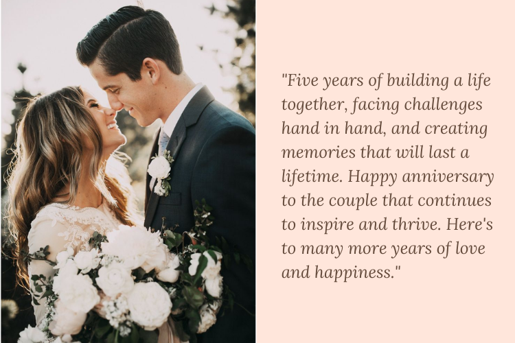A 5 Year Anniversary Quote For A Couple - Happy 5th Anniversary!